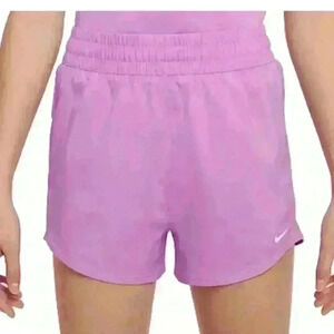 NWT Nike Girls Shorts Dri Fit Loose Fit High Waisted Woven Training Purple Large